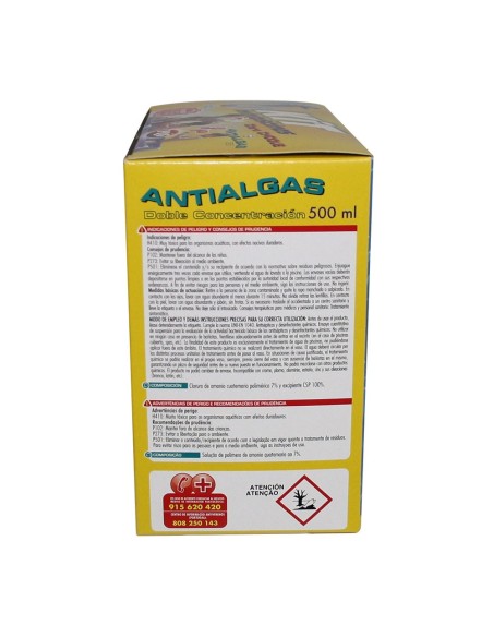 Kit mini piscinas: cloro 500 g + antialgas 500 ml