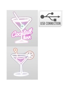 Luz led neón decorativa cocktail bar, modelos variados, 30 x 38 cm 2