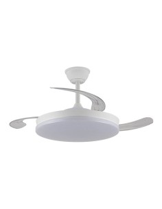 Ventilador techo, led 3cct, aspas retráctiles, milky m eco, 45 w, 4400 lm, blanco, ø106 cm, plafón ø48 cm, altura 32 - 42 cm 2