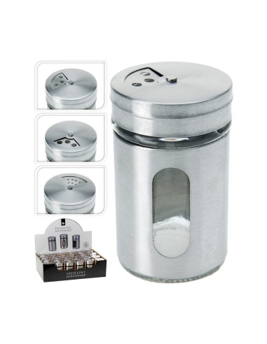 Especiero metalico con diferentes tipos de espolvoreador ø4,8x8cm