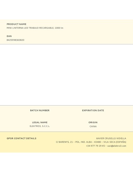 Mini linterna led stormlight, recargable, 13 w, 1000 lm