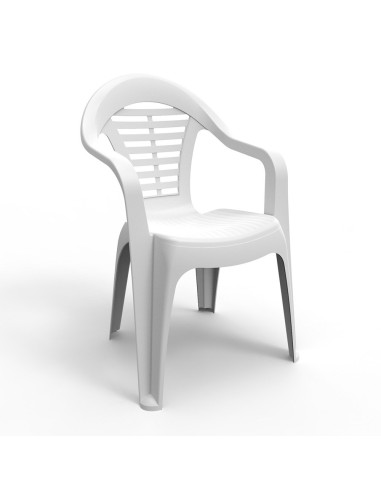 Silla apilable menorca, color blanco, 54 x 58 x 86 cm
