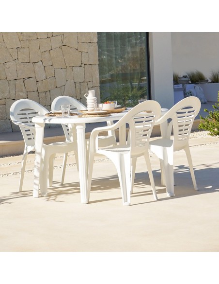 Silla apilable menorca, color blanco, 54 x 58 x 86 cm