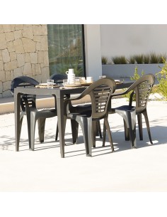 Silla apilable menorca, color antracita, 54 x 58 x 86 cm 2