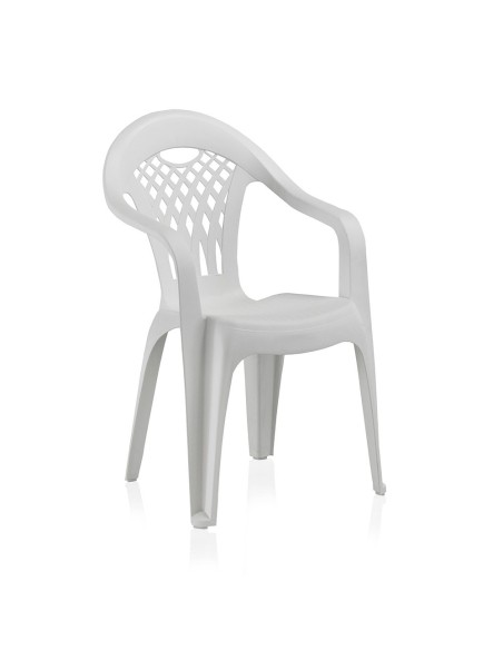 Silla apilable cancún, color blanco, 54 x 58 x 86 cm