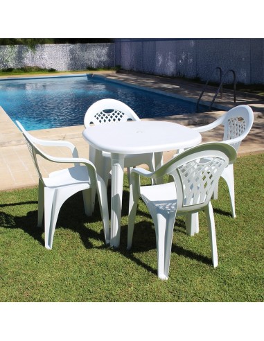 Silla apilable cancún, color blanco, 54 x 58 x...
