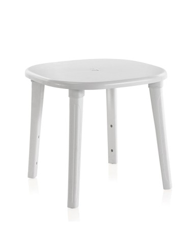 Mesa ovalada cancún, color blanco, para exterior 80 x 80 x 73 cm