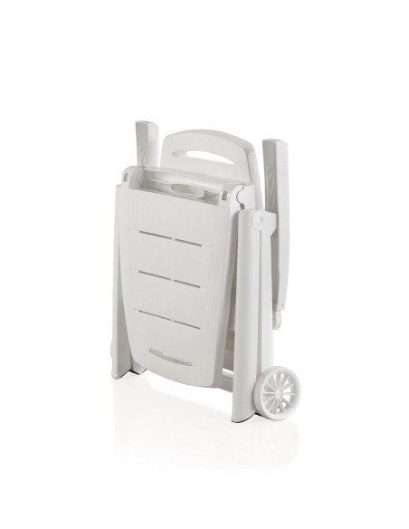 Tumbona plegable con ruedas, antibes, color blanco, 188 x 79 x 94 cm