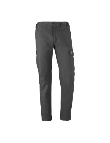 Pantalón multibolsillo elástico road gris, talla m