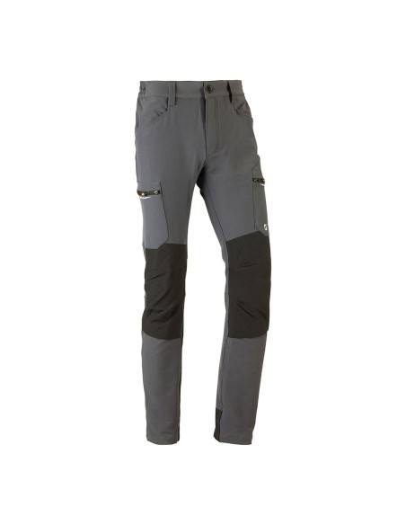Pantalón multibolsillo elástico dynamic gris, talla 3xl