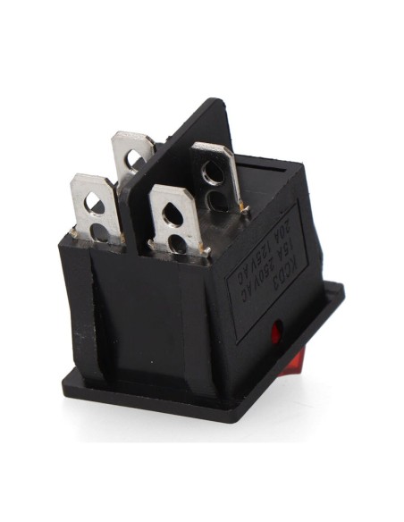 Interruptor doble luminoso empotrado on/off 15a 4 patillas