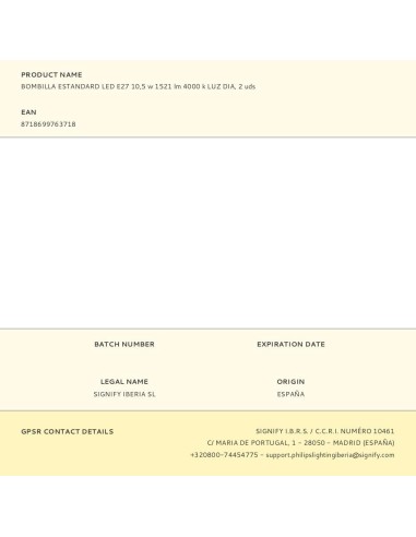 Bombilla estándar led e27, 10,5 w, 1521 lm,...