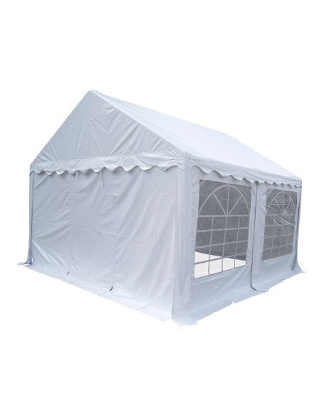Carpa pabellón de jardín blanca, 21 personas, 5 x 4 x 2,85 m