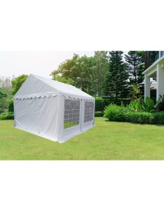 Carpa pabellón de jardín blanca, 21 personas, 5 x 4 x 2,85 m 2