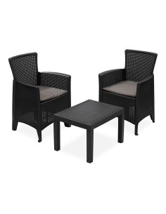 Conjunto jardín forest 3 piezas antracita + cojines