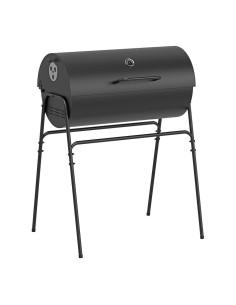 Barbacoa carbón xl con tapa, negra, 76,8 x 40,5 x 103,3 cm