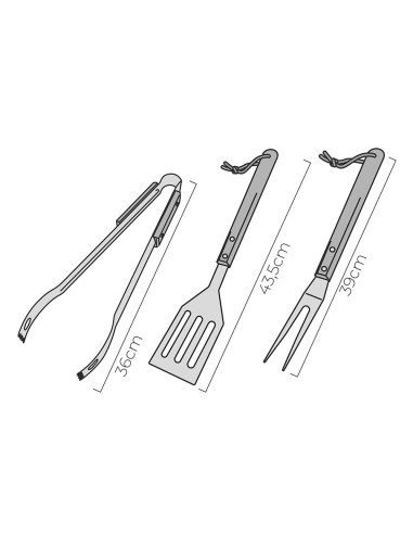 Conjunto de 3 utensilios para barbacoa...