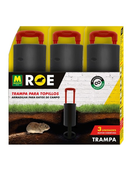 Trampa mecánica para topillos, 3 uds