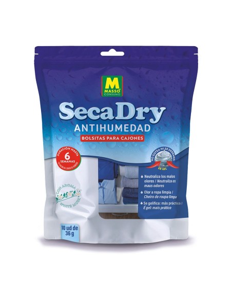 Bolsitas antihumedad en gel para cajones y armarios secadry, 36 g, 10 uds