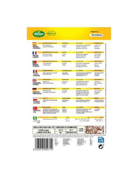 Sobre con semillas de fresones 4 estaciones