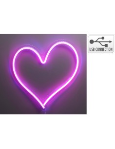 Luz led neón decorativa corazón, 32 x 34 cm