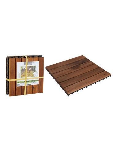 Baldosas de madera de acacia para terraza, 30 x 30 cm, 4 piezas