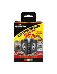 Repelente 3 en 1 para roedores, ultrasónico, 11 x 9,5 x 9,5 cm 2