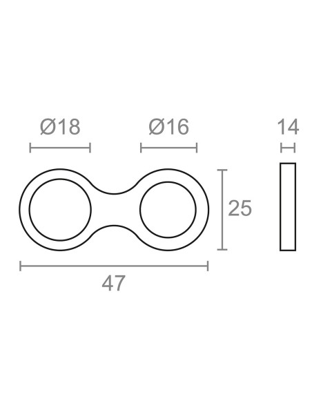 Tope puerta manilla amortiguador tp13, transparente, 47 x 25 x 14 mm