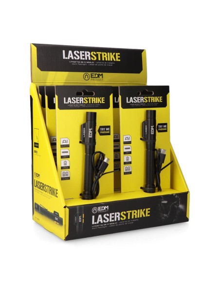 Linterna led/puntero laser strike, tipo pluma, recargable, 250 lm