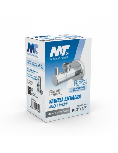 Válvula escuadra modelo deco con mando redondo,...