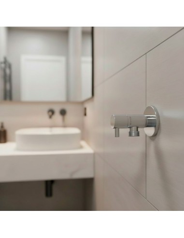 Válvula escuadra modelo deco con mando redondo,...