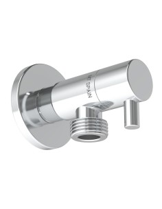 Válvula escuadra modelo deco con mando redondo, silver, ½ x ½ pulg