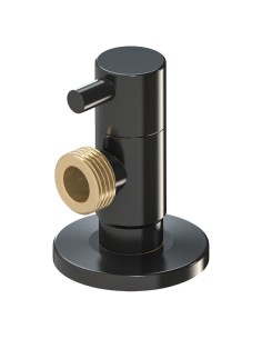 Válvula escuadra modelo deco con mando redondo, negro, ½ x ½ pulg 2