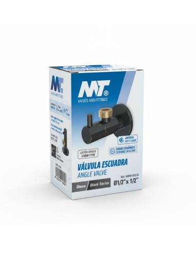 Válvula escuadra modelo deco con mando redondo,...