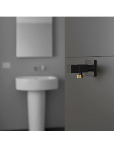 Válvula escuadra modelo deco con mando redondo,...