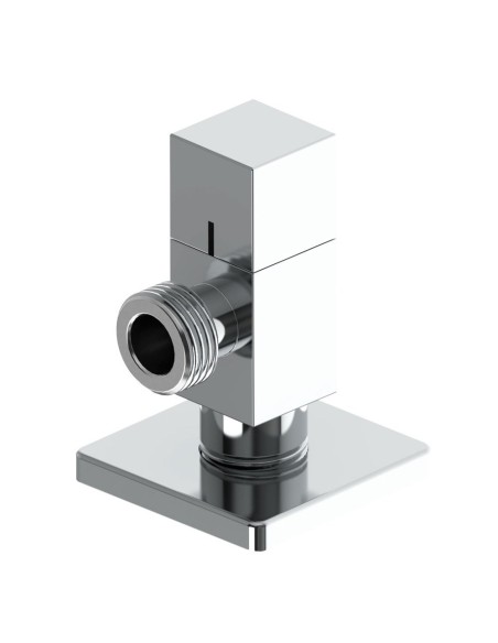 Válvula escuadra modelo deco con mando cuadrado, silver, ½ x 3/8 pulg