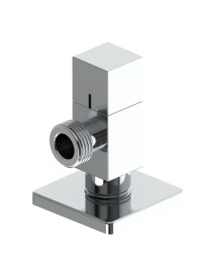 Válvula escuadra modelo deco con mando cuadrado, silver, ½ x ½ pulg 2