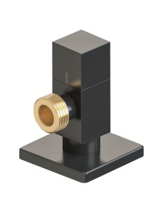 Válvula escuadra modelo deco con mando cuadrado, negro, ½ x ½ pulg 2