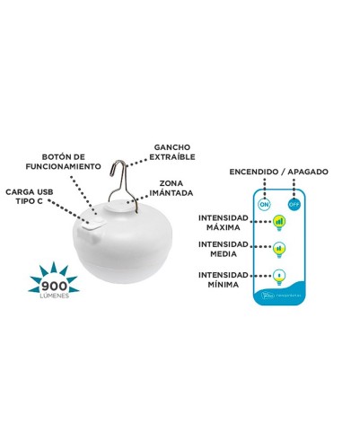 Bombilla portátil recargable cherry, color...