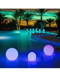Lámpara redonda flotante buly 40, solar y batería recargable, rgb - ø40 x 35 cm 2