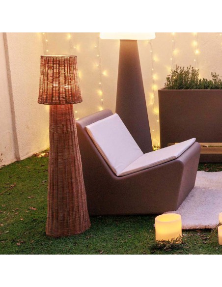 Lámpara de pie lola 110 nature con bombilla recargable ip54, ø25 x 109 cm