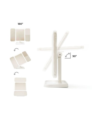 Espejo tríptico plegable de sobremesa con...