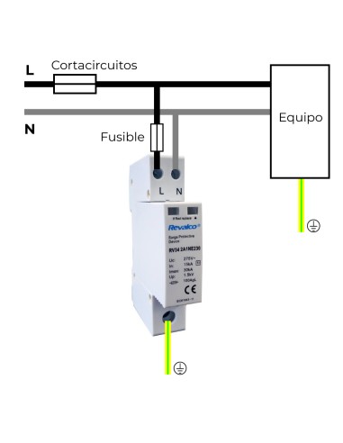 Protector sobretension transitorio 1p+n 30ka c...