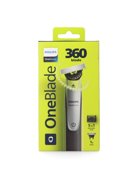 Afeitadora one blade 360°, con peine ajustable 5 en 1, resistente al agua