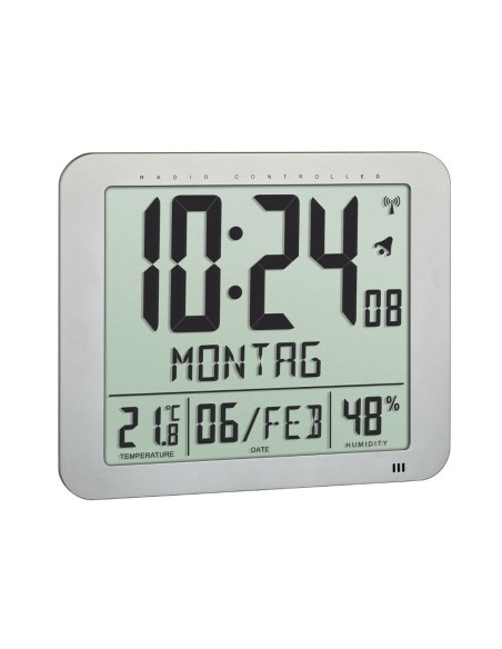 Reloj radio digital de pared, 25 x 3 x 21 cm
