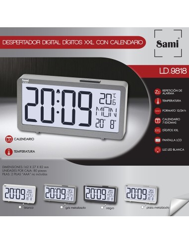 Despertador digital, colores surtidos