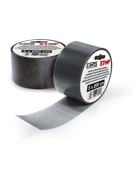 Cinta adhesiva para reparación malla mosquitera en fibra de vidrio, adaptable, color gris, 5 x 200 cm