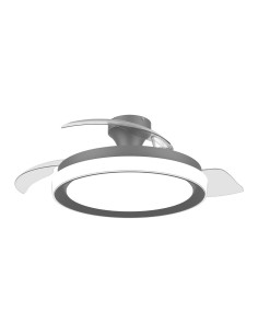 Ventilador de techo con aspas retráctiles, led 3 ctt, dc 28 w + 35 w, modelo bliss, negro, ø106 cm