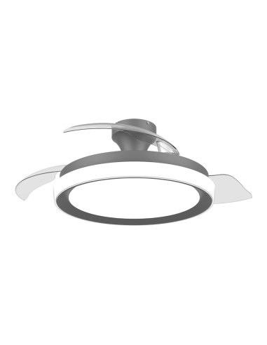 Ventilador de techo con aspas retráctiles, led 3 ctt, dc 28 w + 35 w, modelo bliss, negro, ø106 cm