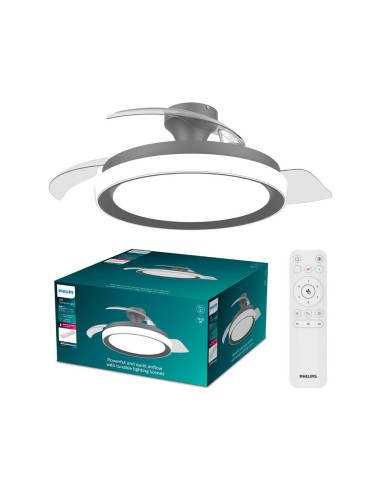 Ventilador de techo con aspas retráctiles, led...